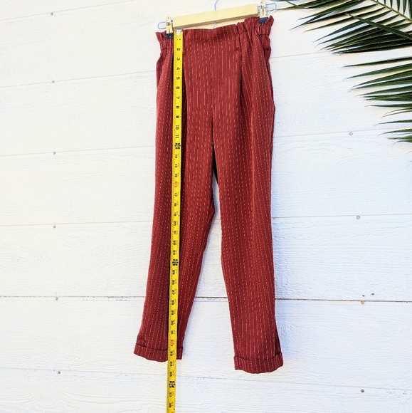 Burnt Orange Striped Flowy Pants - Picture 7 of 9